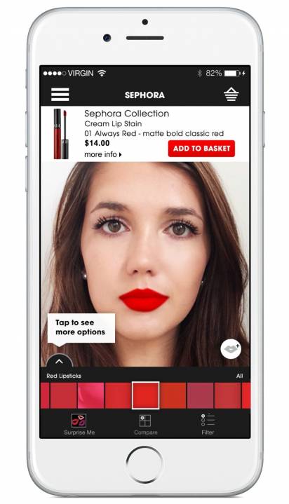 Sephora's Virtual Artist makes use of augmented reality and allows consumers to virtually 'try on' products