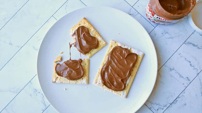 Pop-Tarts with Nutella smeared on top.