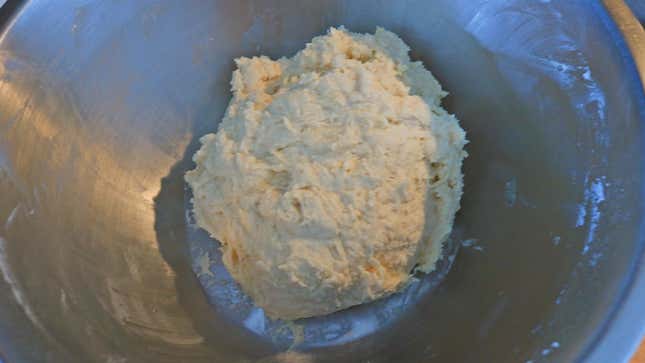 Raw dough in a bowl.