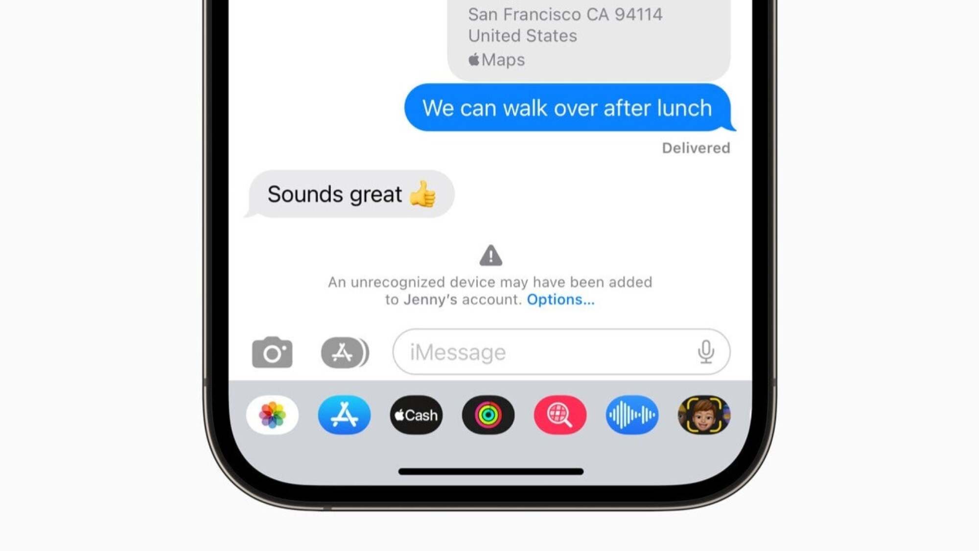 iphone with imessage contact key verification screen