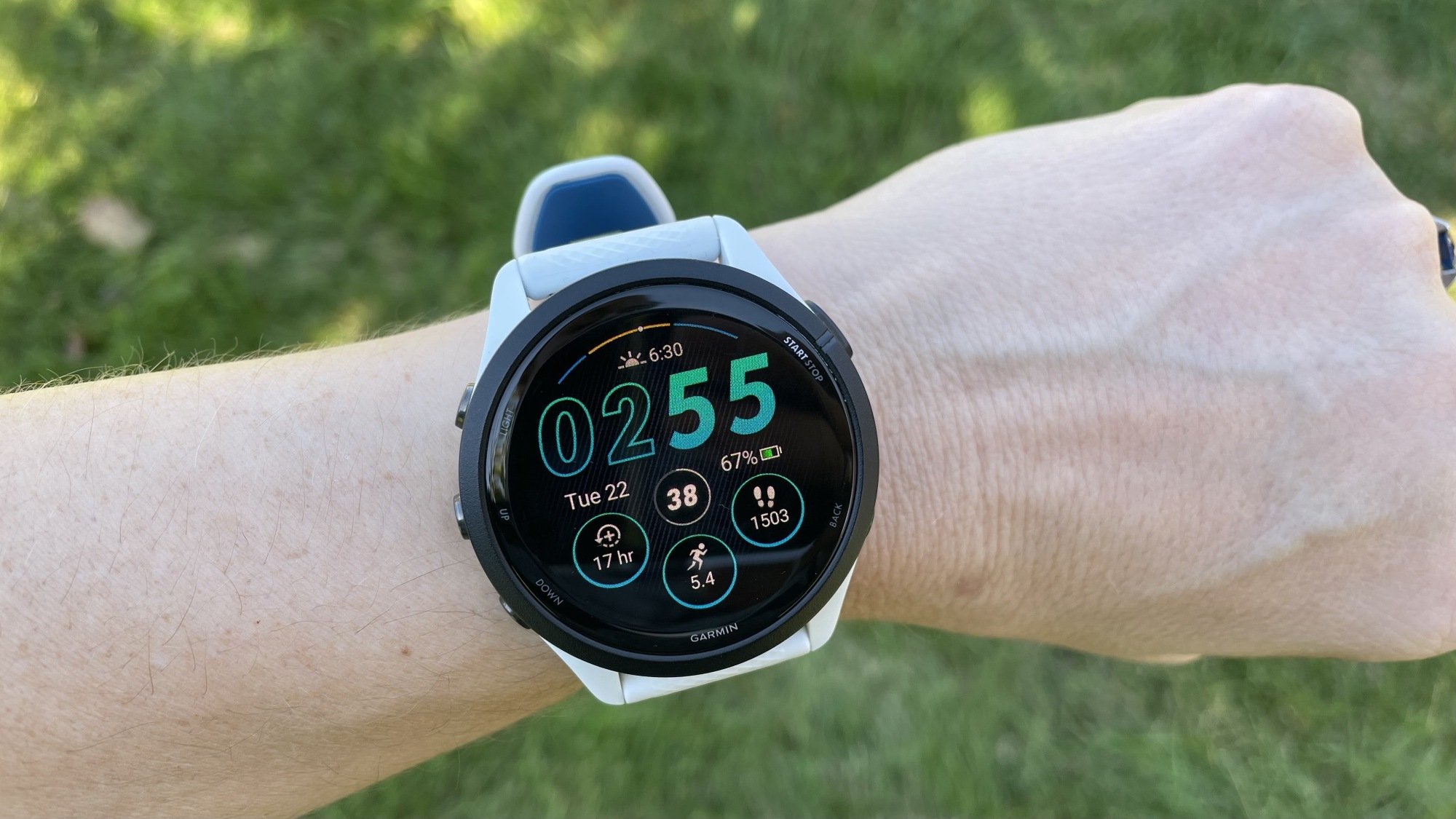 watch face showing time