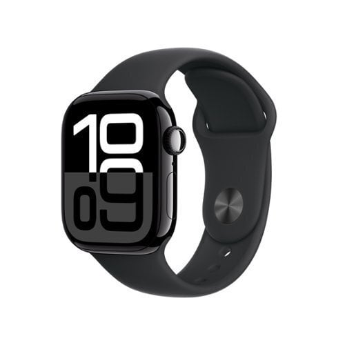 Apple Watch Series 10 (GPS, 42mm, Black, S/M 130-180mm, Sports Band)