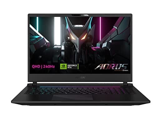 GIGABYTE AORUS 17: 17.3" Thin Bezel QHD 2560x1440 240Hz, NVIDIA GeForce RTX 4070 Laptop GPU 8GB GDDR6, Intel Core i7-13700H, 16GB DDR5 RAM, 1TB SSD, Win11 Home (AORUS 17 BSF-73US654SH),Black